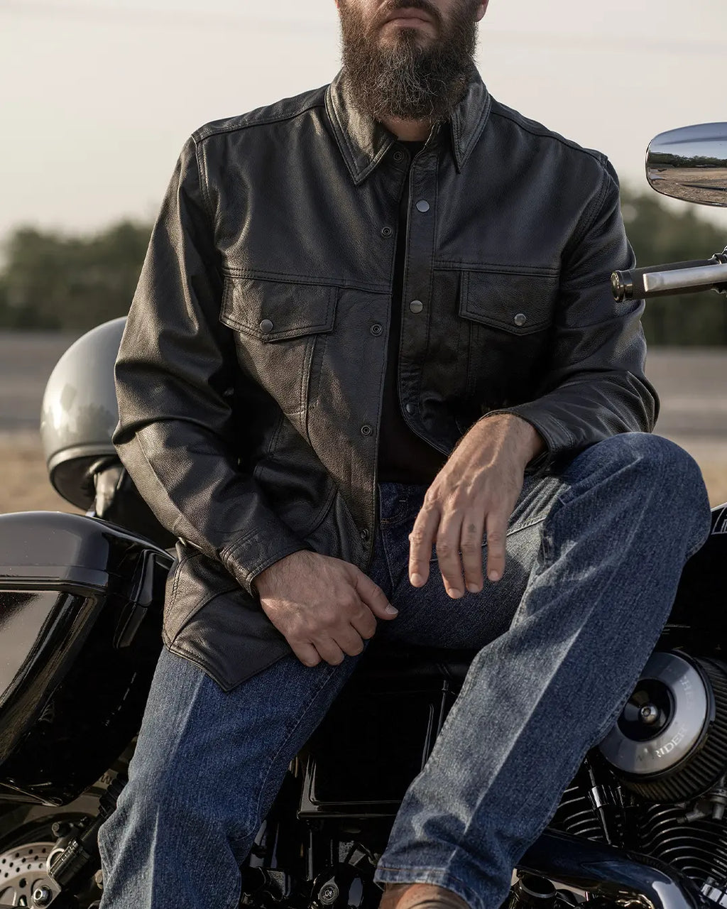 Milestone - Men's Leather Motorcycle Shirt