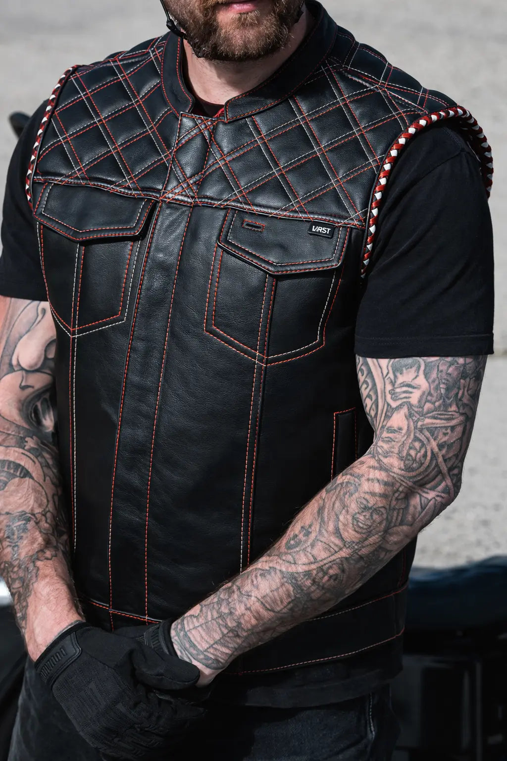 Sinister - Men's Motorcycle Leather Vest