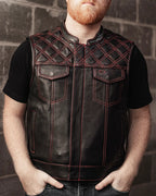 Downside Men's Motorcycle Leather Vest