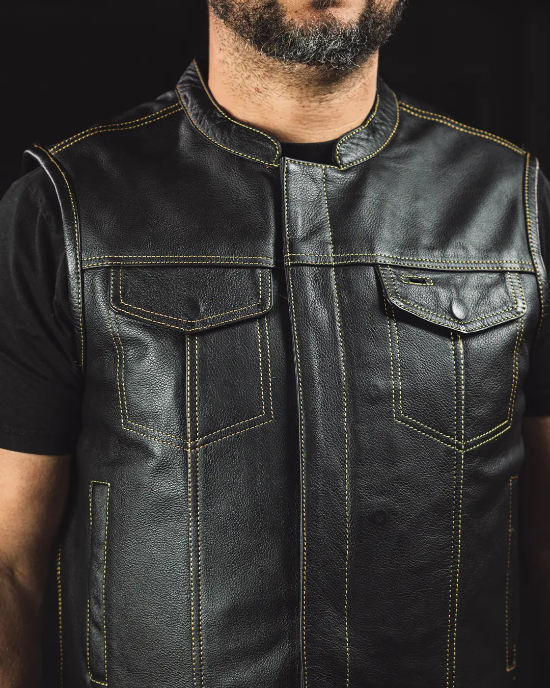 The Cut Men's Motorcycle Leather Vest, Multiple Color Options