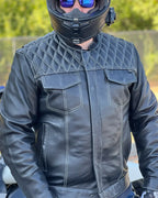 Cinder Men's Cafe Style Leather Jacket