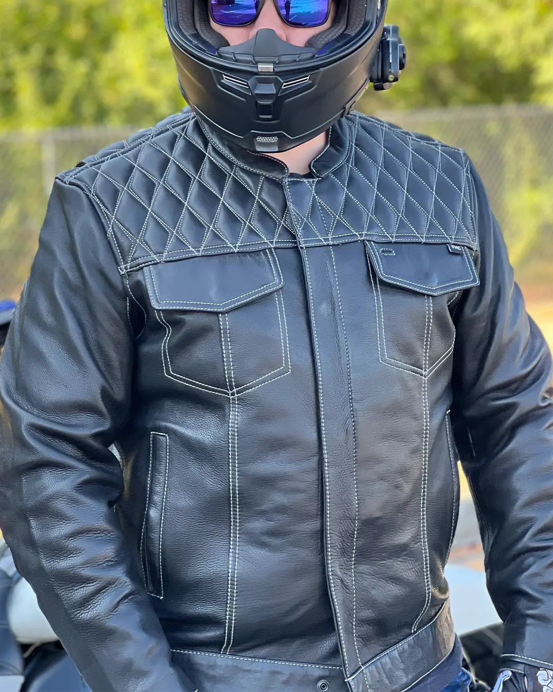 Cinder Men's Cafe Style Leather Jacket