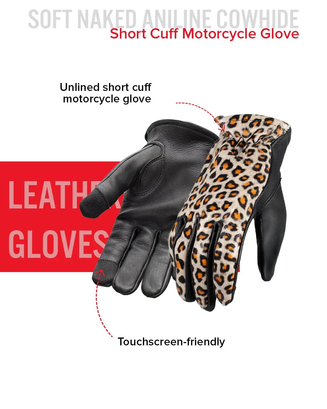 Roper Women's Motorcycle Leather Gloves