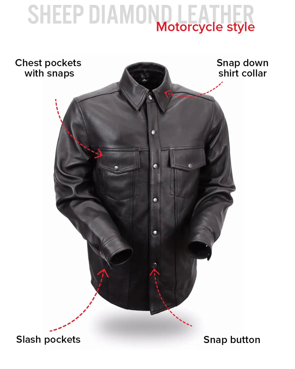 Milestone - Men's Leather Motorcycle Shirt