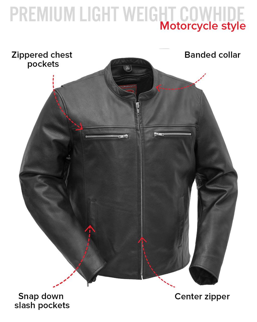 Rocky Men's Motorcycle Leather Jacket
