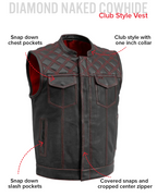 Downside Perforated Men's Motorcycle Leather Vest