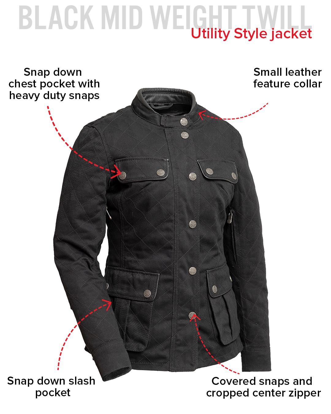 Outcast - Women's Twill Motorcycle Jacket