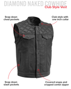Downside Perforated Men's Motorcycle Leather Vest
