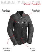 Onyx Women's Leather Motorcycle Shirt