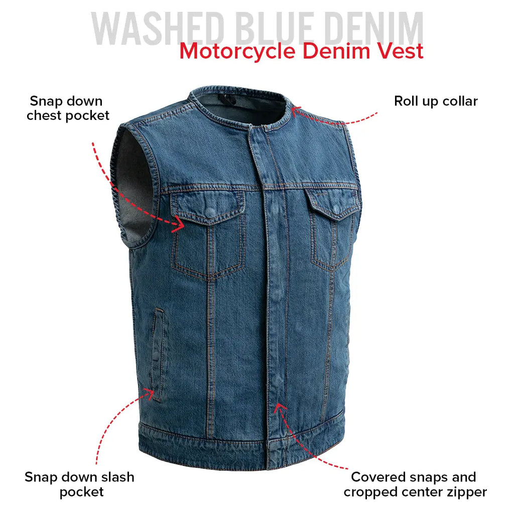 No Limit - Men's Motorcycle Denim Vest