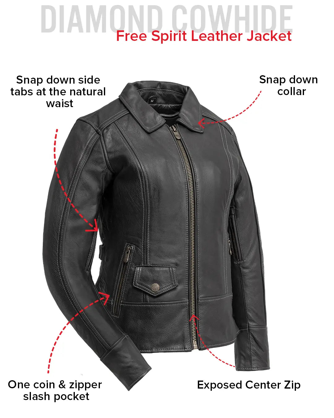 Free Spirit - Women's Motorcycle Leather Jacket