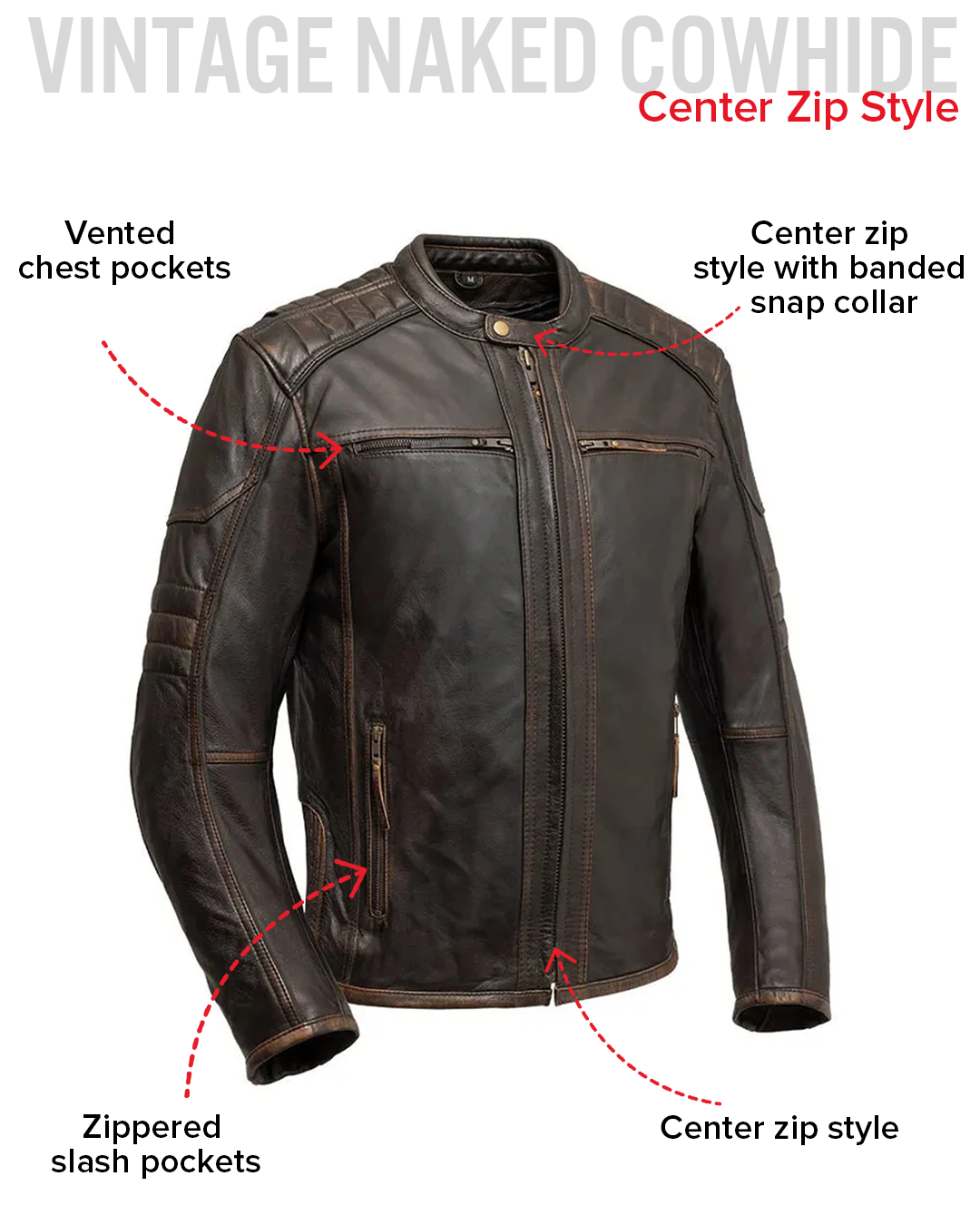 Rider Club - Men's Leather Motorcycle Jacket