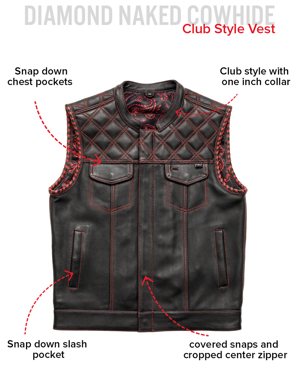 Sinister - Men's Motorcycle Leather Vest
