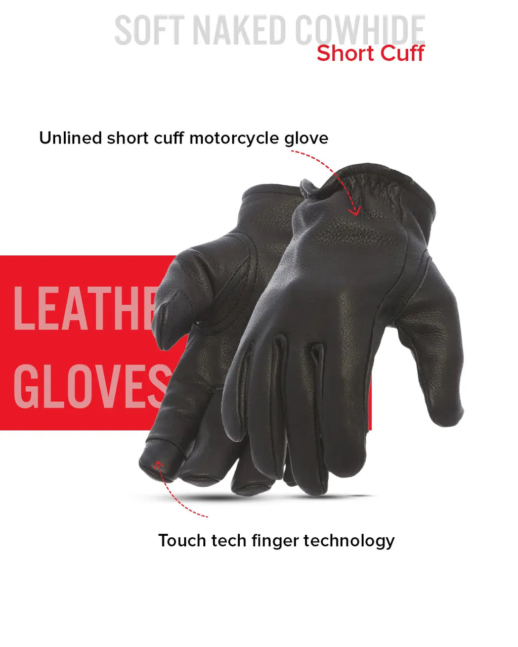 Roper Men's Motorcycle Leather Gloves