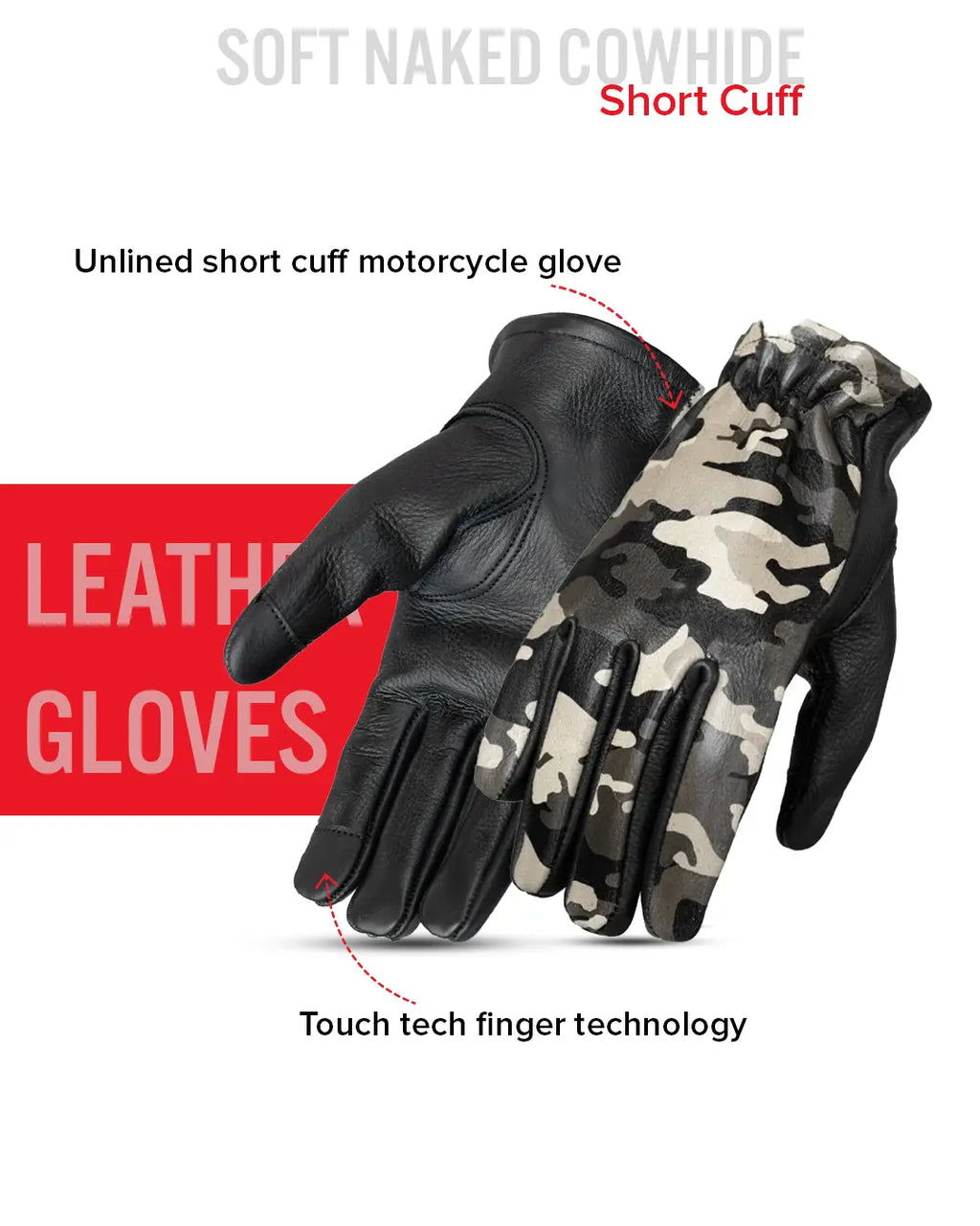Roper Men's Motorcycle Leather Gloves