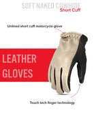 Roper Men's Motorcycle Leather Gloves