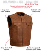 Timber Men's motorcycle leather vest (limited edition)