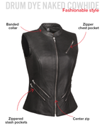 Fairmont Women's Motorcycle Leather Vest