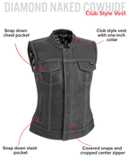 Jessica Women's Motorcycle Leather Vest - White - Limited Edition