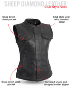 Ludlow Women's Motorcycle Leather Vest