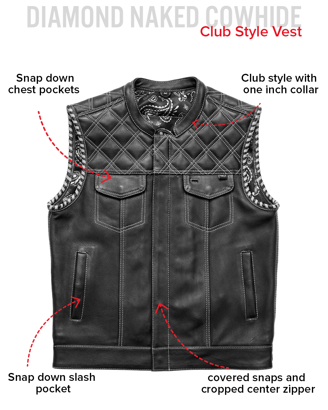 Sinister - Men's Motorcycle Leather Vest