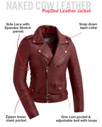 Popstar Women's  Motorcycle Leather Jacket