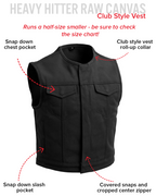 Lowside Black Men's Motorcycle Canvas Vest