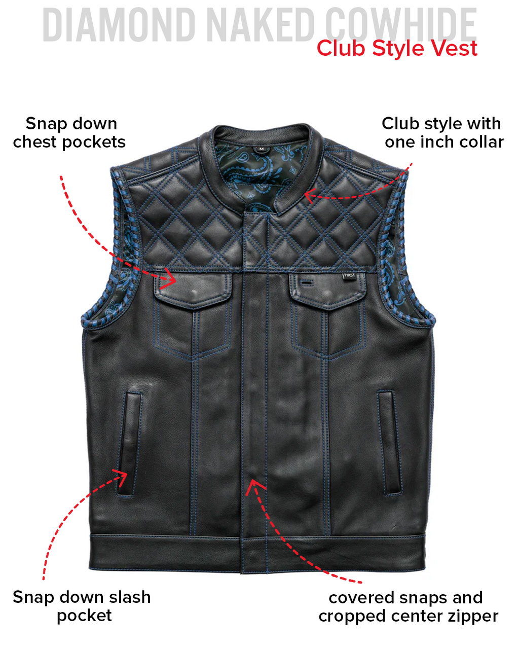Sinister - Men's Motorcycle Leather Vest