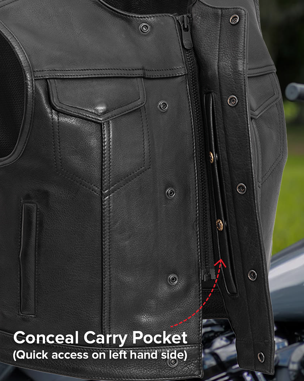 Lowside Men's Motorcycle Leather Vest