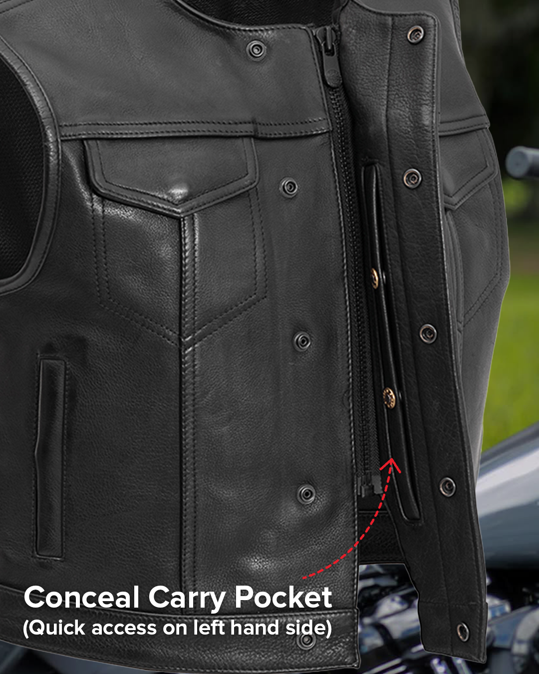 Lowside Men's Motorcycle Leather Vest