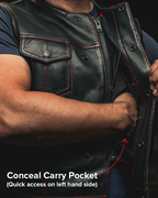 Lowside Men's Perforated Motorcycle Leather Vest