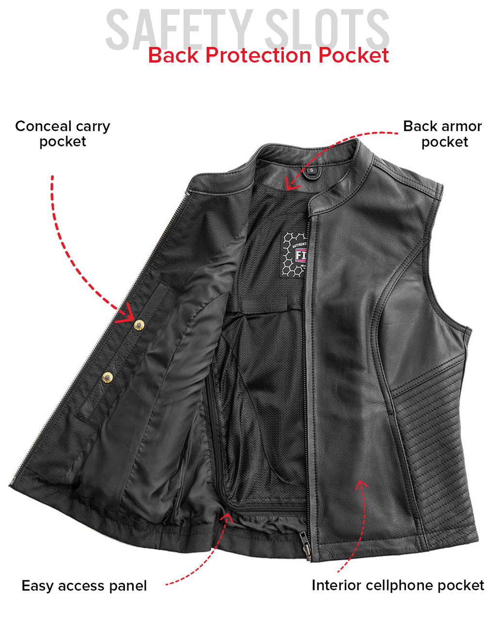 Nina Women's Motorcycle Leather Vest
