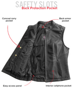 Nina Women's Motorcycle Leather Vest