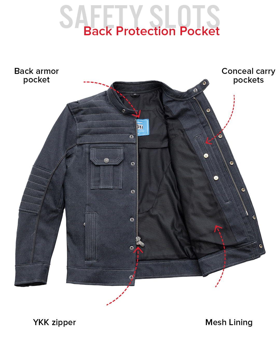 Rowdy Men's Thunder Denim Motorcycle Jacket