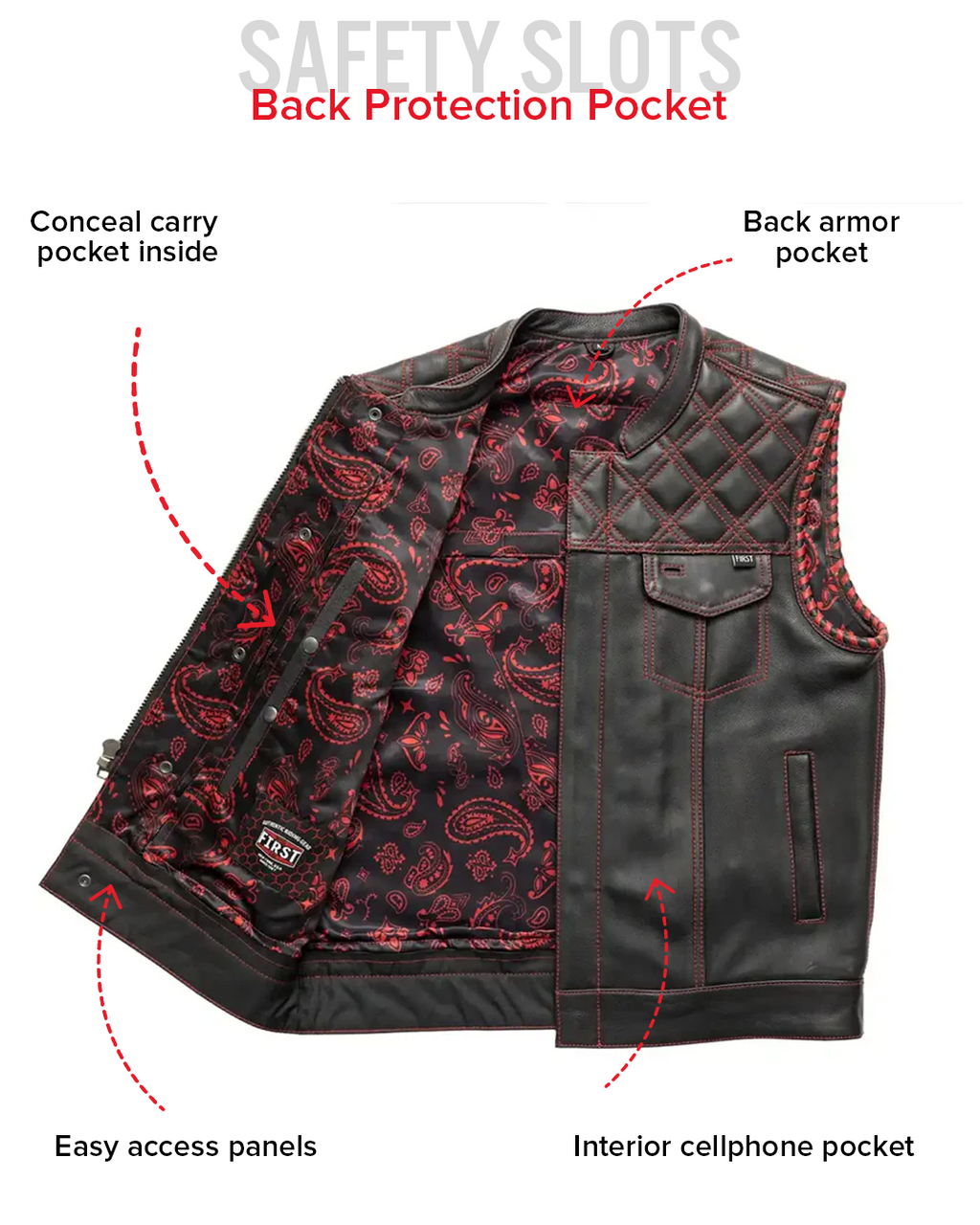 Sinister - Men's Motorcycle Leather Vest
