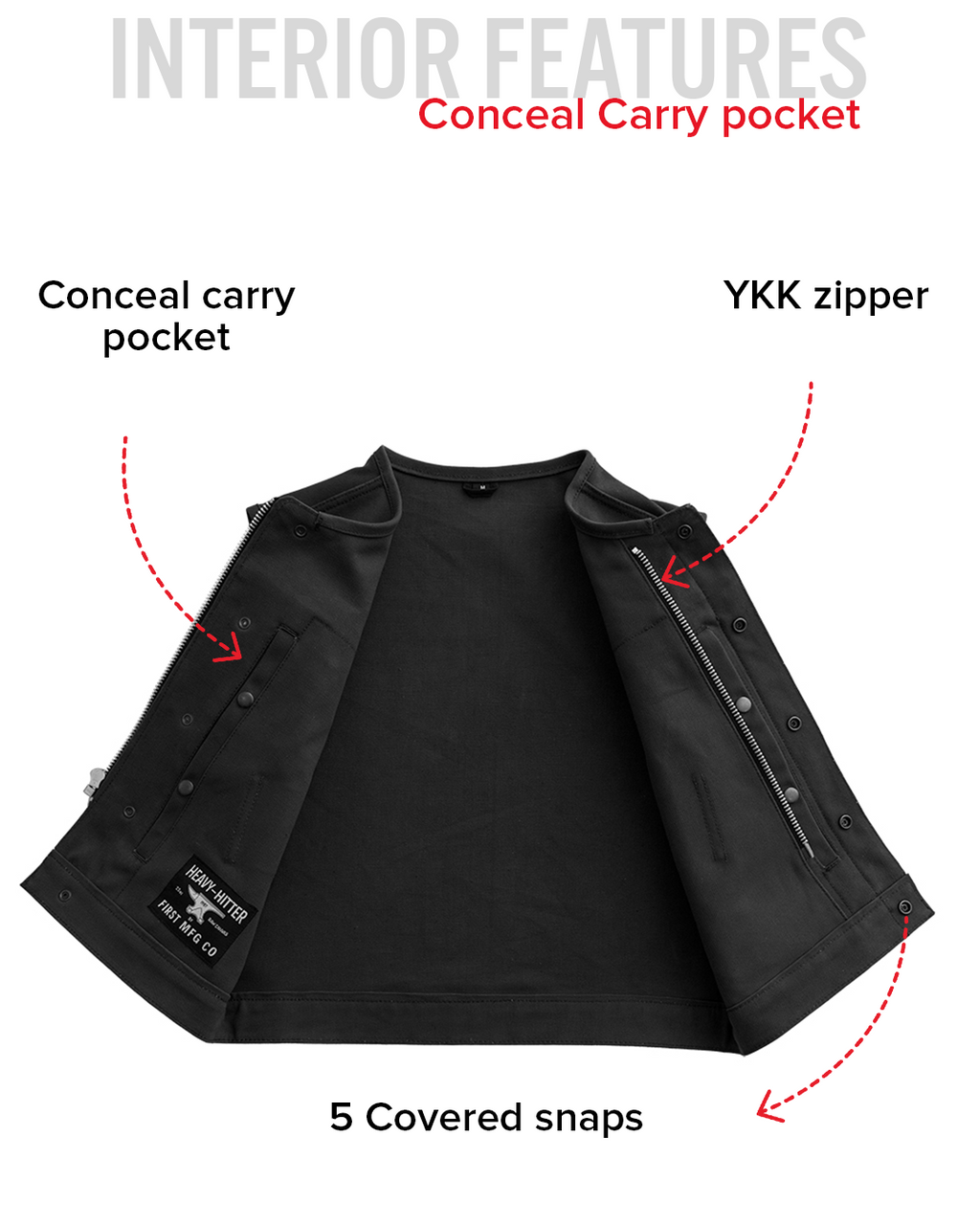 Lowside Black Men's Motorcycle Canvas Vest