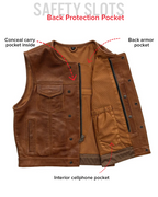Lowside Men's Perforated Motorcycle Leather Vest