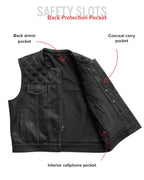Downside Perforated Men's Motorcycle Leather Vest