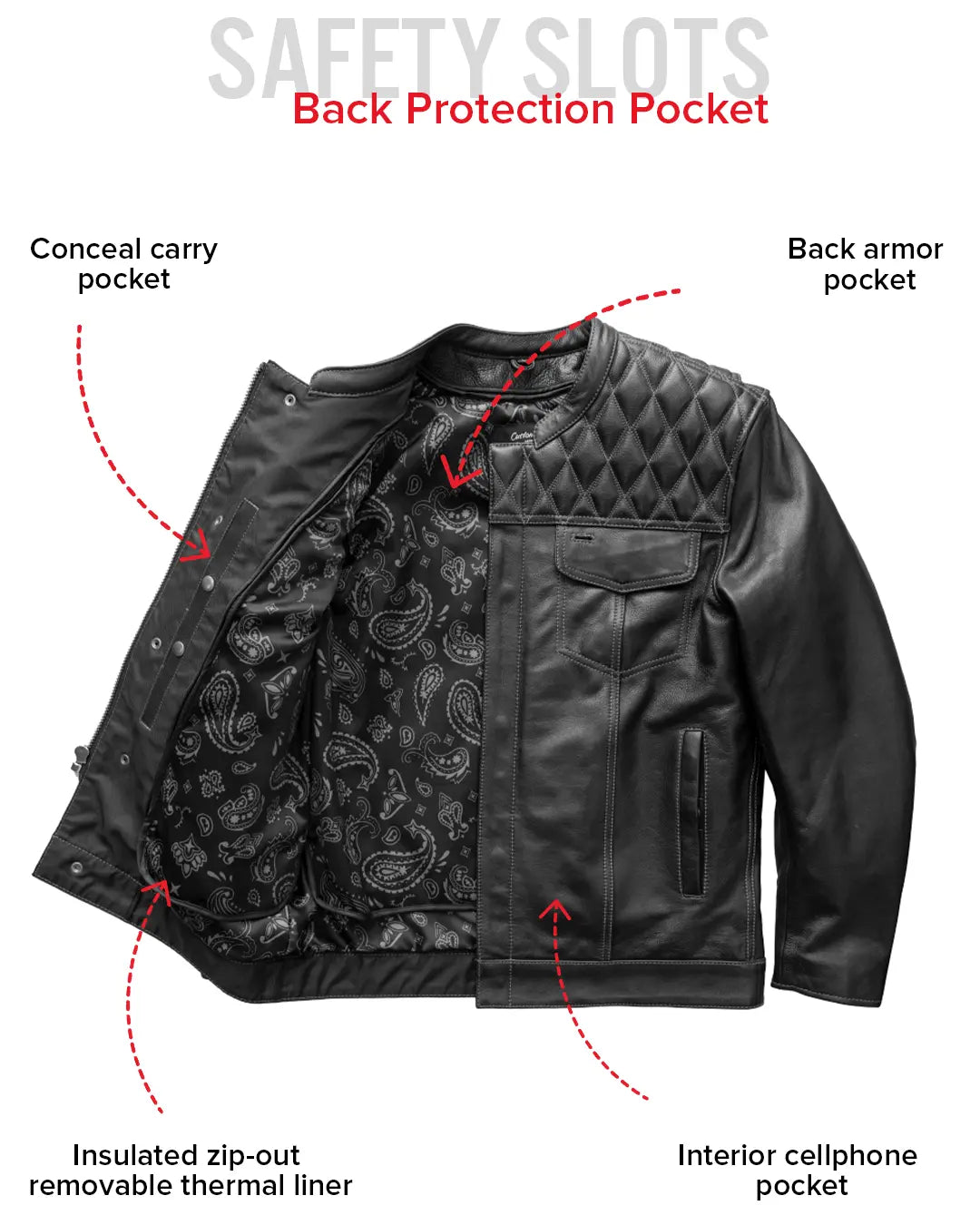 Cinder Men's Cafe Style Leather Jacket