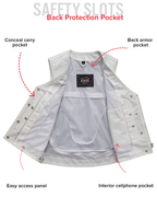 Beryl - Women's Motorcycle Leather Vest - White