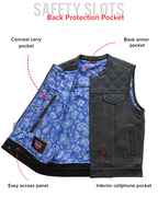 Downside Men's Motorcycle Leather Vest