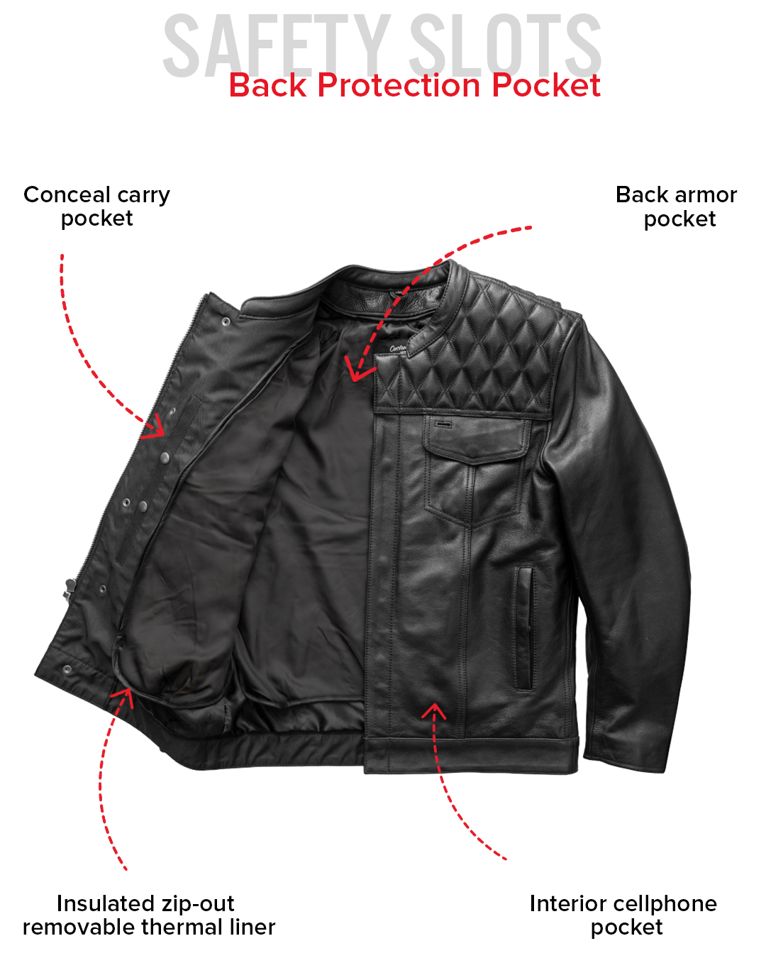 Cinder Men's Cafe Style Leather Jacket