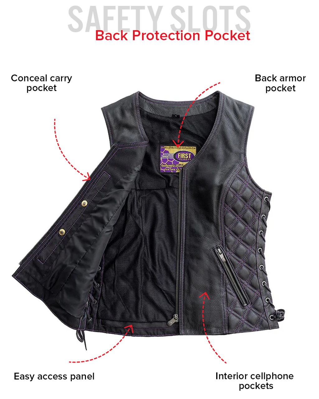 Bandida Women's Motorcycle Leather Vest