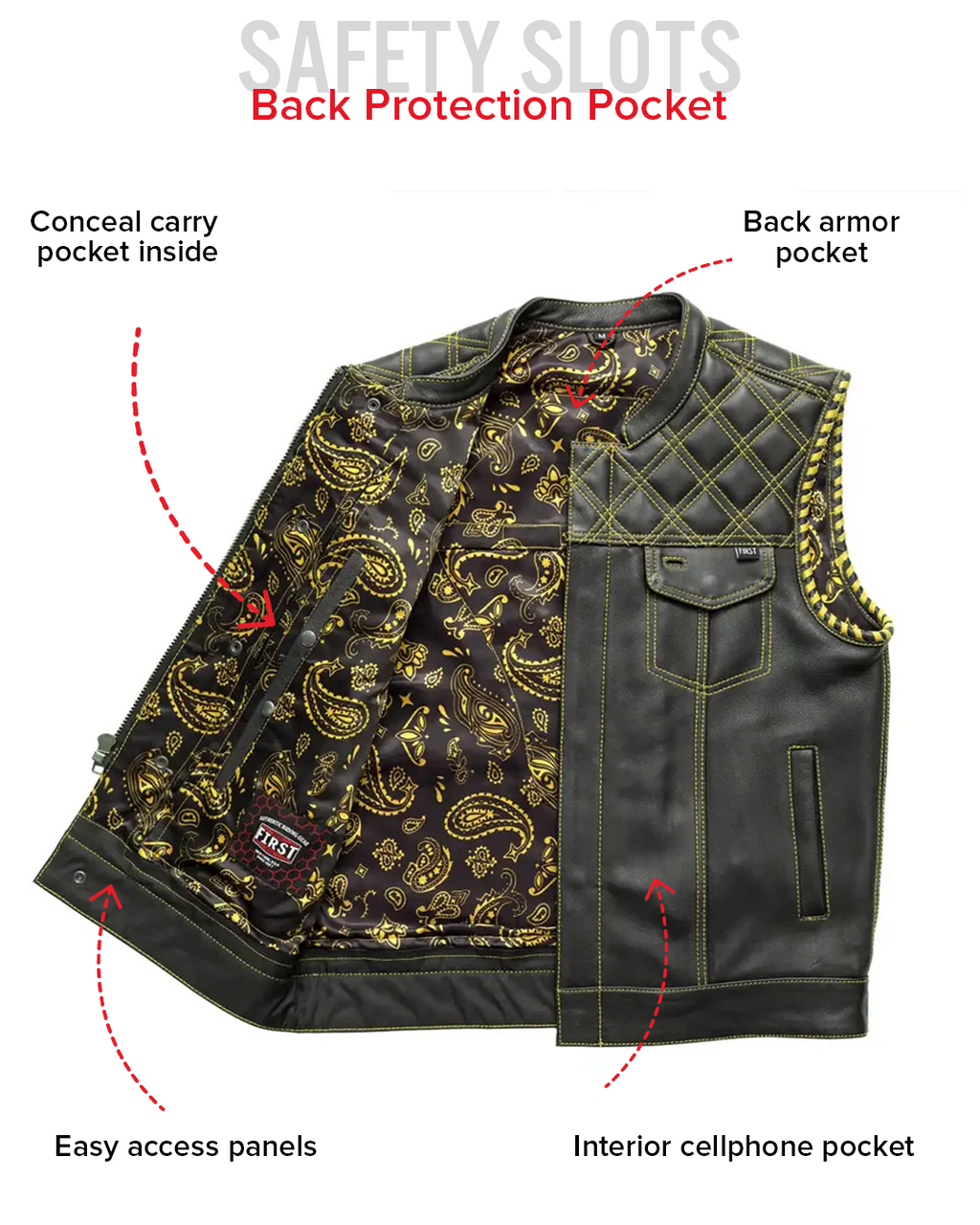 Sinister - Men's Motorcycle Leather Vest