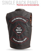 The Cut Men's Motorcycle Leather Vest, Multiple Color Options