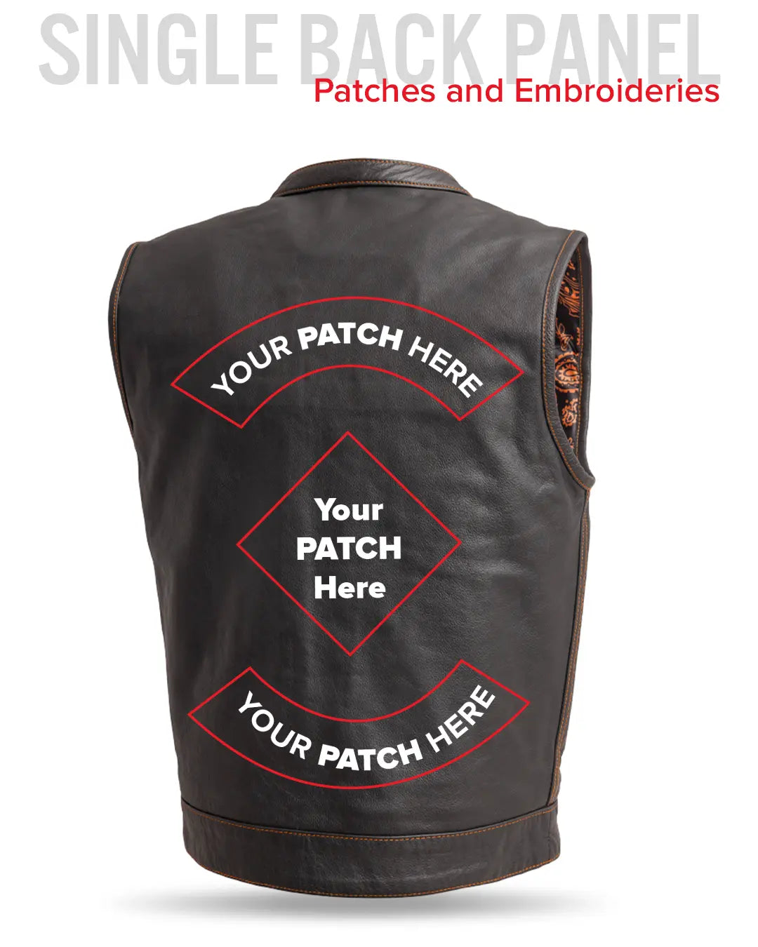 The Cut Men's Motorcycle Leather Vest, Multiple Color Options
