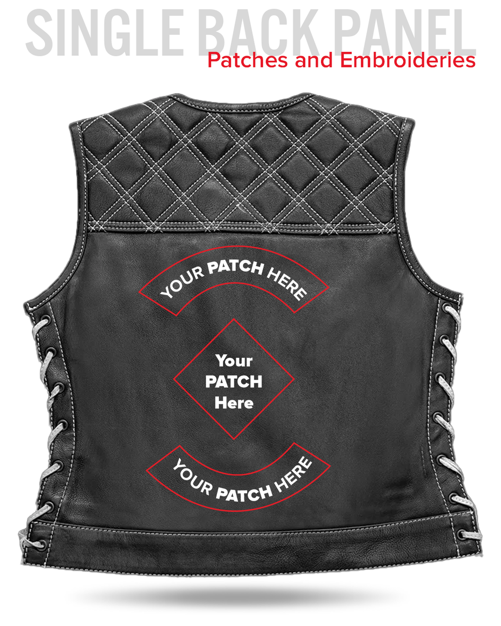 Bonnie - Women's Motorcycle Leather Vest - Diamond Quilt