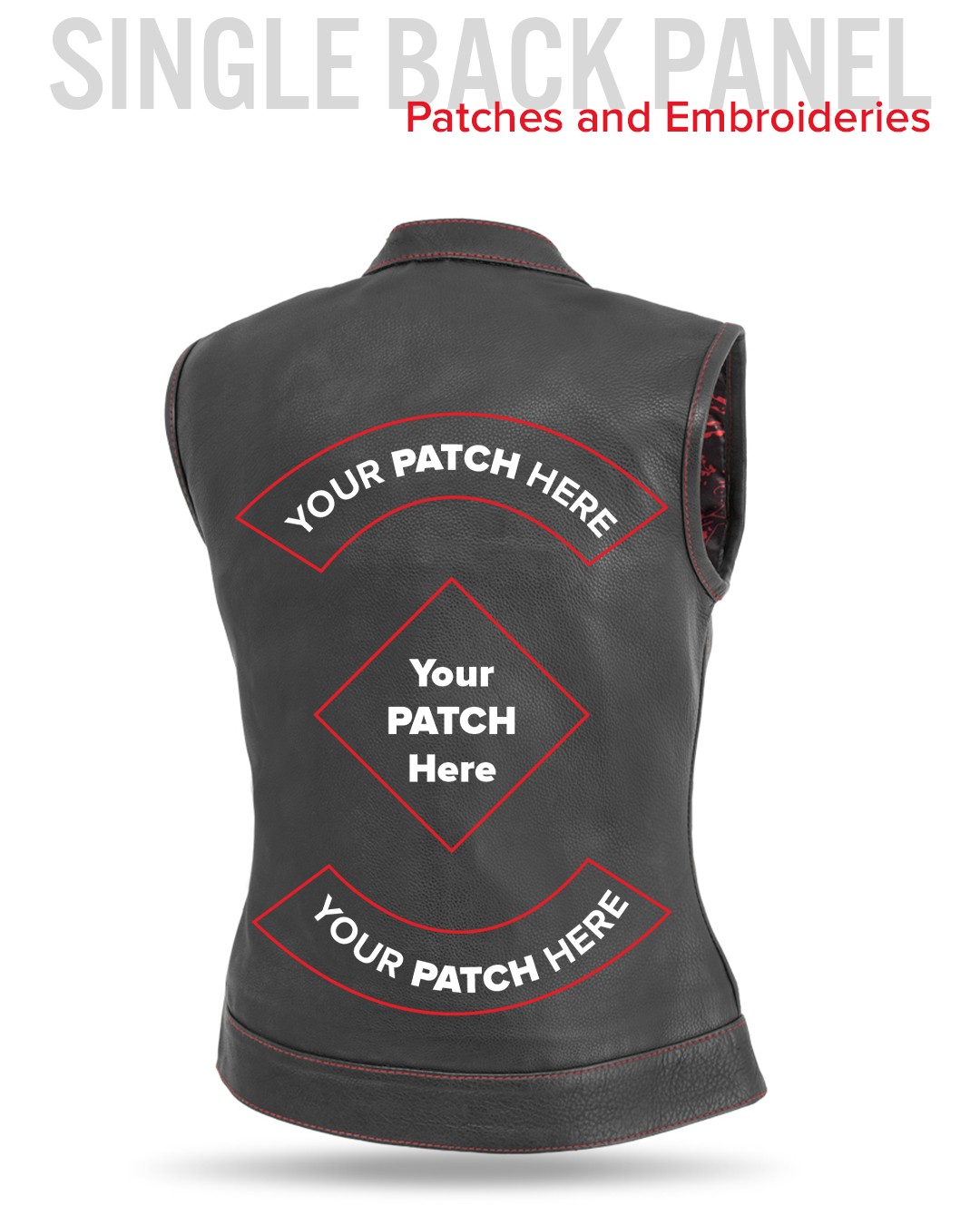 Jessica Women's Motorcycle Leather Vest - Black/Red - Limited Edition