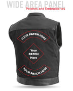 Lowrider Men's Motorcycle Leather/Twill Vest