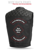 Upside Perforated Men's Club Style Leather Vest